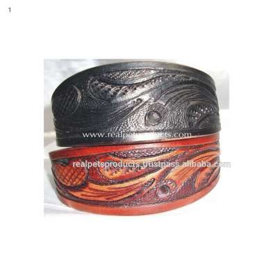 Wholesale Popular Handmade Leather Dog Collar with Soft Padding