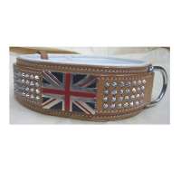 Coffee Color Luxury Leather Dog Collar at Competitive Price