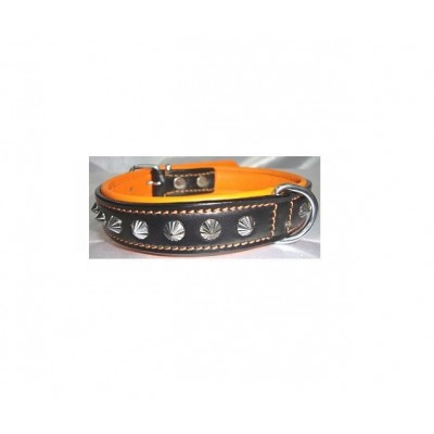 Spiked Design Black Color Genuine Leather Dog Collar from Top Manufacturer