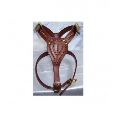 Colored Crystal Decoration Actual Indian Leather Dog Body Harness