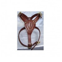 Colored Crystal Decoration Actual Indian Leather Dog Body Harness